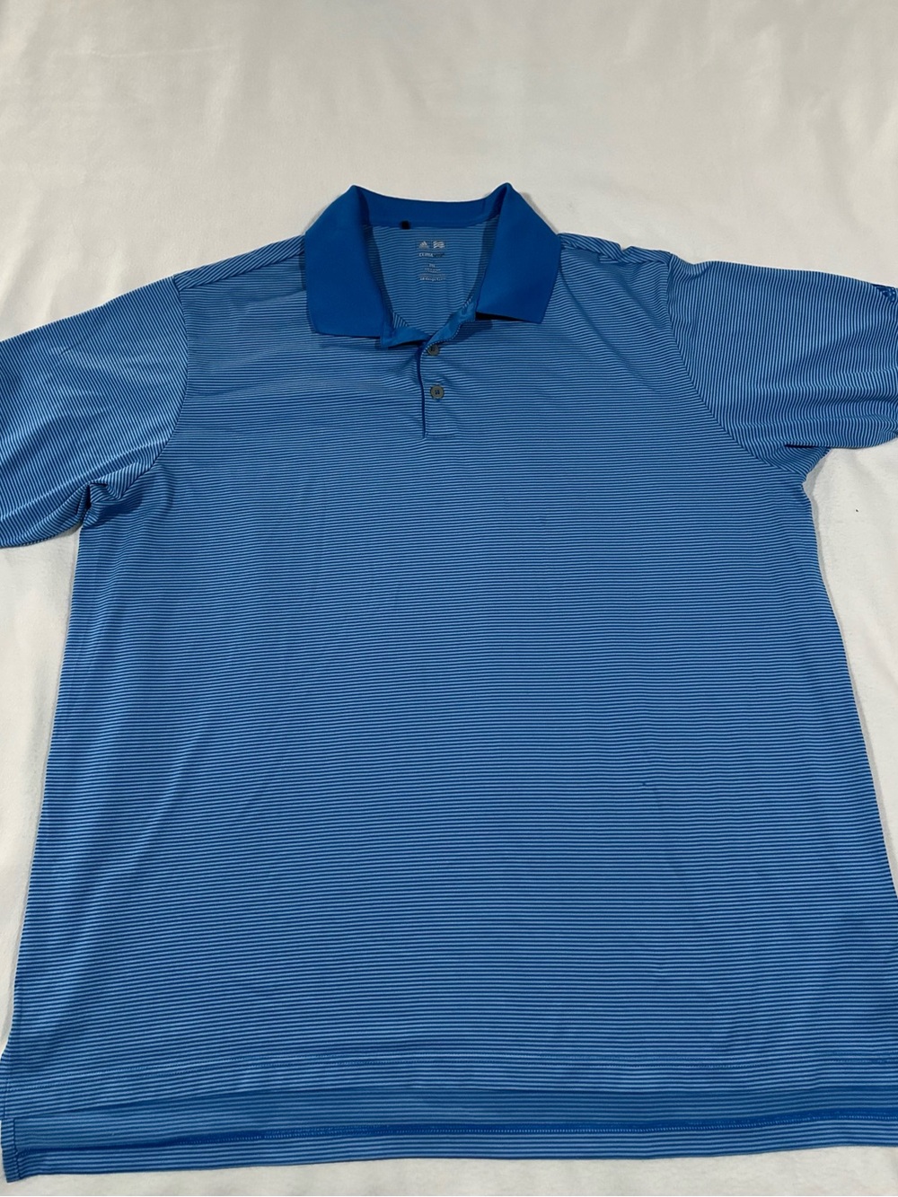 Adidas Golf Climalite Men’s Blue Micro-Stripe Polo Shirt - Size 2XL